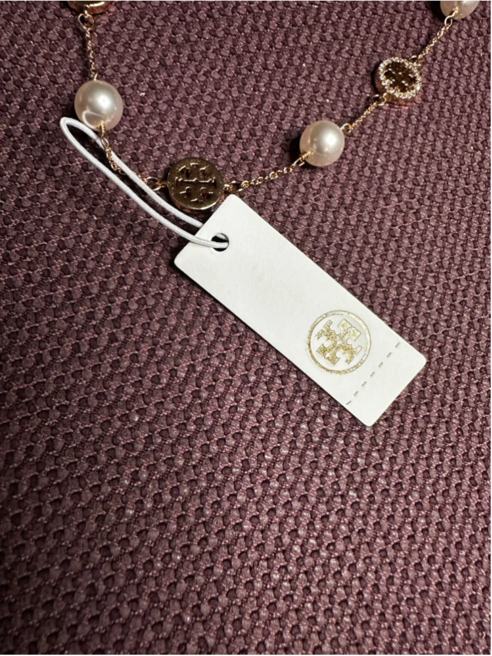 Tory Burch Gold & Pearl Chain Necklace